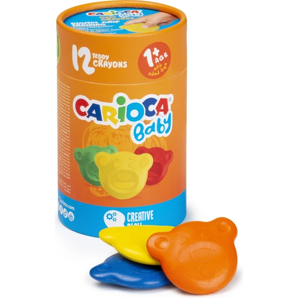 Carioca Teddy Bebek Pastel Boya Crayons 12 Renk 1+Yaş 43957 ürün görseli 1