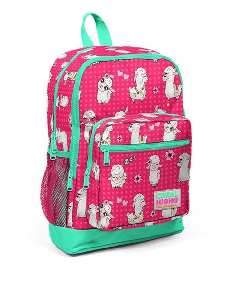Coral High Pembe Kuzu Desenli Okul Çantası 23466 ürün görseli 1