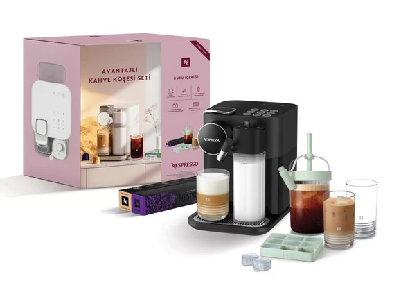 Nespresso F541 Gran Lattissima Siyah Kahve Anneler Günü Kahve Köşesi Seti ürün görseli 1