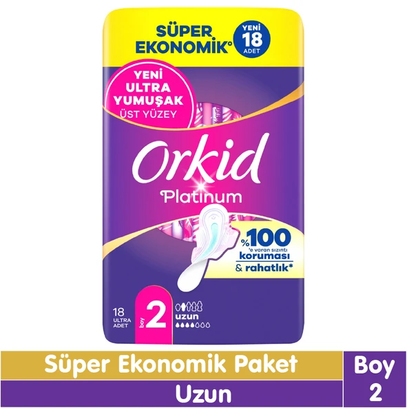 Orkid Platinum Uzun Ped Süper Ekonomik Paket 18 Adet ürün görseli 1