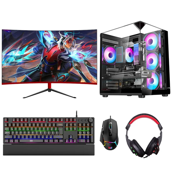 Turbox Tx8596 i5 12400F 32GB Ram 1TB SSD SSD 8GB RTX3050 23.6 inç 165Hz Curved Oyuncu Oem Paket ürün görseli 1