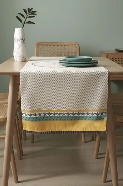 Safran Luxe Keten Runner 45x140 cm ürün görseli 1