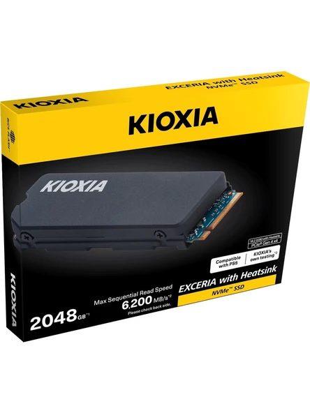 Kioxia Pcıe M2 2tb Exceira Heatsink 6200/4900 Mb/sn Nvme Ps5 Uyumlu Soğutuculu SSD (LSC11K2T04G8) ürün görseli 1