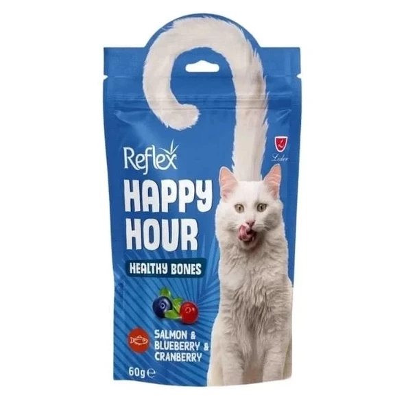 Reflex Happy Hour Somonlu ve Yaban Mersinli Kemik Sağlığı Destekleyici Kedi Ödülü 60 Gr ürün görseli 1