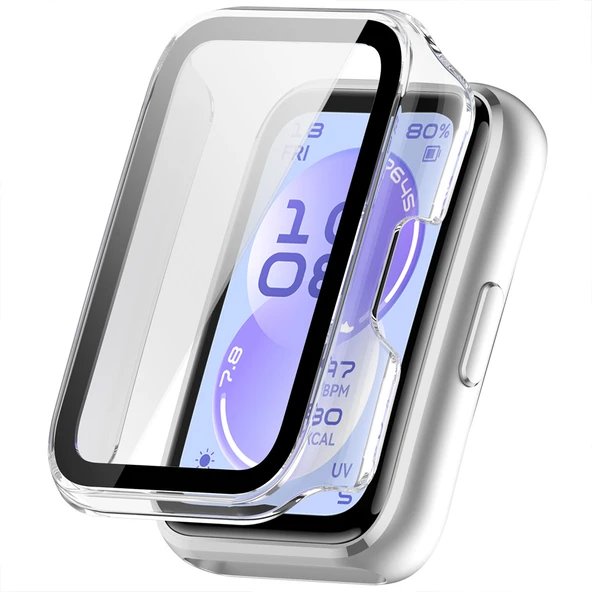 Huawei Band 11 Uyumlu Tam Kapsam Ekranlı Kasa Koruyucu Çerçeveli Koruma Kılıfı  Şeffaf ürün görseli 1