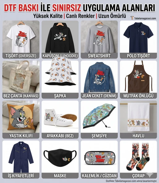 Mickey Mouse ütü ile uygulanabilen DTF tekstil baskı - Resim 3
