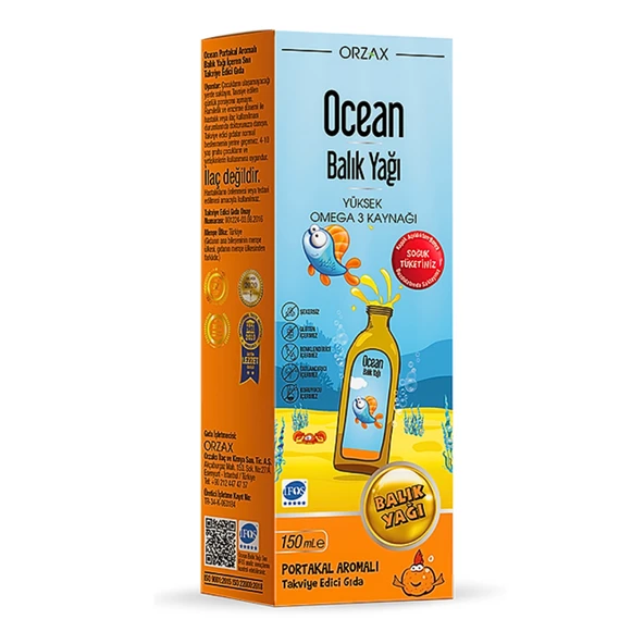 Orzax Ocean Balık Yağı Portakal Aromalı 150 ml ürün görseli 1
