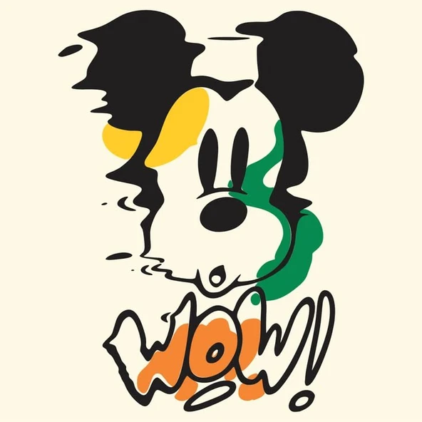 Mickey Mouse ütü ile uygulanabilen DTF tekstil baskı - Resim 2