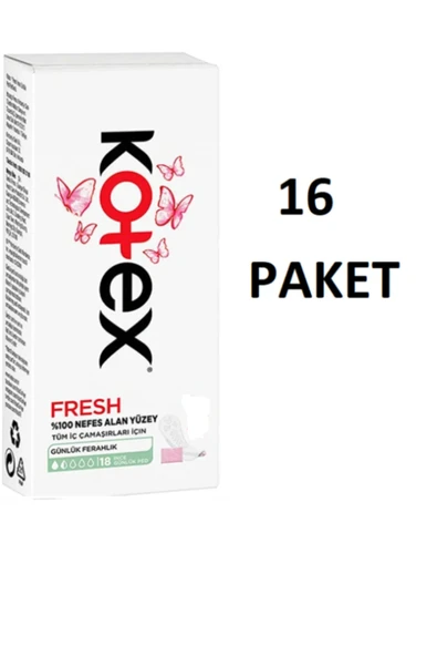 Ince Günlük Ped Parfümsüz 18'li 16 Paket ürün görseli 1