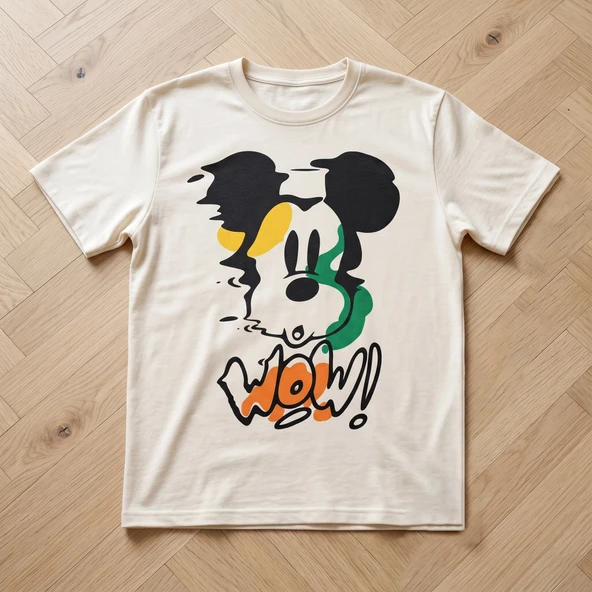 Mickey Mouse ütü ile uygulanabilen DTF tekstil baskı ürün görseli 1