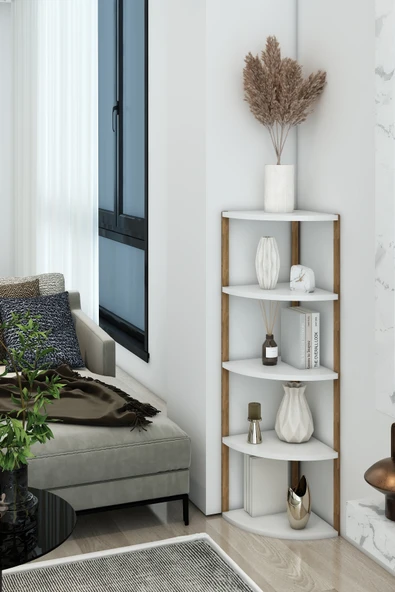 Premium 5 Katlı Ahşap Saksı Standı - Çok Amaçlı Salon Organizer ürün görseli 1