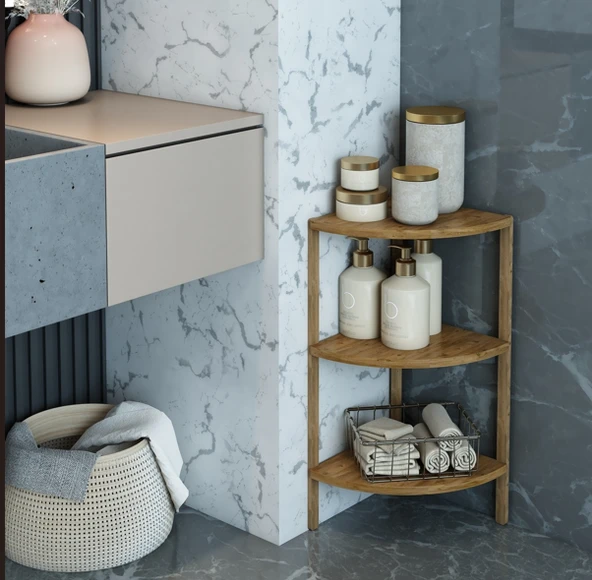 Atlantik Çam 3 Katlı Çok Amaçlı Mutfak & Salon Rafı - Organizer Ünite 65cm ürün görseli 1