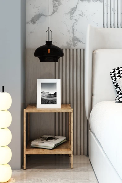Atlantik Çam 2 Raflı Modern Kitaplık - Kolay Montaj Dekoratif Kütüphane ürün görseli 1