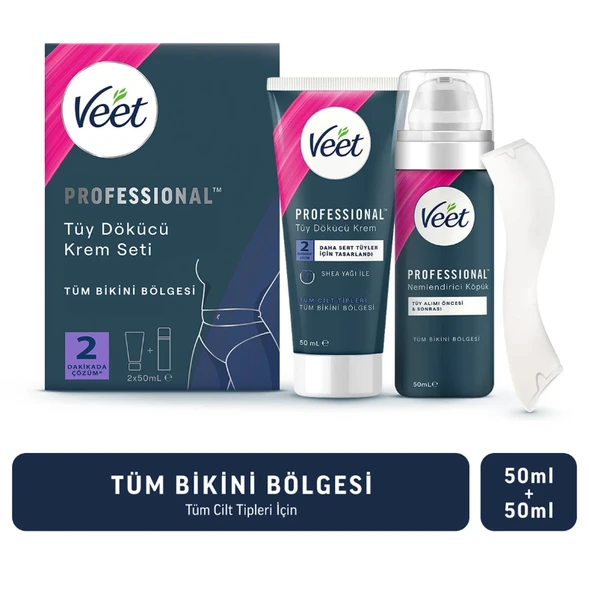 Veet Professional Bikini Bölgesi Tüy Dökücü Krem Seti 50 + 50 ml ürün görseli 1