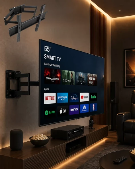 32 55 İnç Televizyon Askı Aparatı Duvara Monte Hareketli TV Tutucu ürün görseli 1