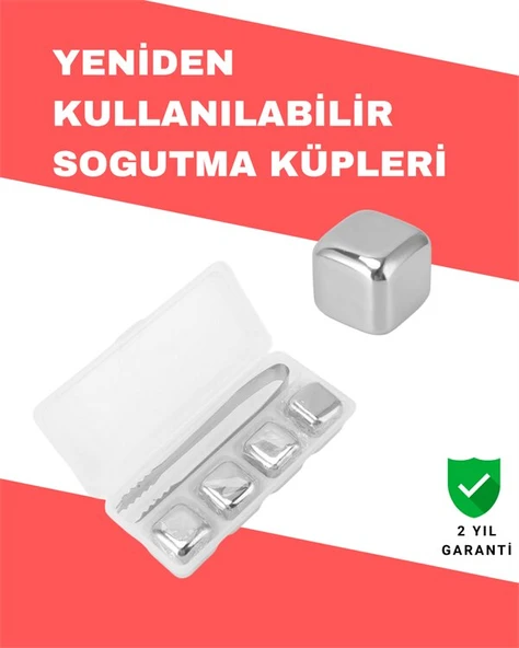 Hızlı Soğutma Özellikli Paslanmaz Metal Buz Küpü Takımı ürün görseli 1