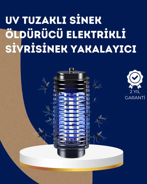 Elektrikli UV Işıklı Sivrisinek ve Böcek Öldürücü - Sessiz ve Güvenli Tuzak ürün görseli 1
