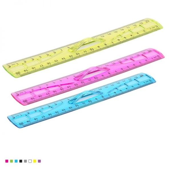 Ergonomik Tutamaçlı 20 cm Şeffaf Cetvel ürün görseli 1