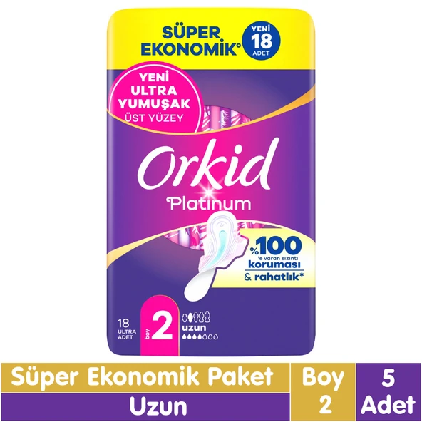 Orkid Platinum Uzun Ped Süper Ekonomik Paket 18x5 90 Adet ürün görseli 1