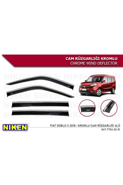 Niken Fiat Doblo 2010-2022 Kromlu Cam Rüzgarlığı ürün görseli 1