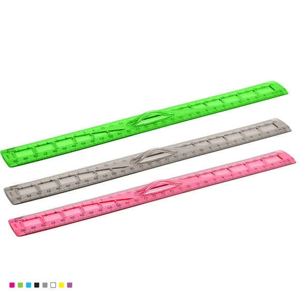 Ergonomik Tutamaçlı 30 cm Şeffaf Çizim Cetveli ürün görseli 1