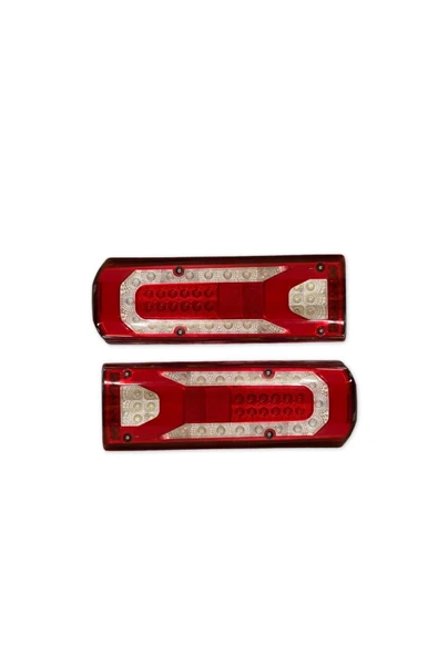 GUMUSONLINE 2 ADET LEDLİ KAYAR SİNYALLİ KAMYON TIR STOP LAMBASI 10-30 VOLT KABLOLU SAĞ-SOL ürün görseli 1