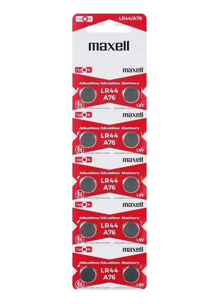 Maxell Lr44 Ag13 Sr44 A76 1.5v Alkalin Saat Pili 10 Adet ürün görseli 1