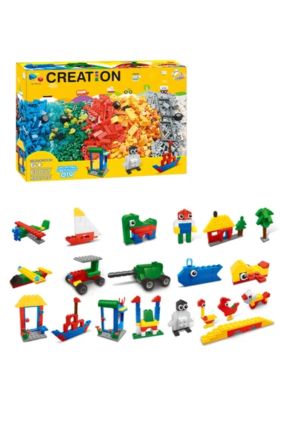 CREATION Eğitici Yaratıcı Oyuncak Blok Yapım Seti 550 Parça ürün görseli 1