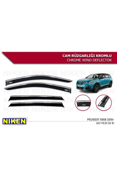 Niken Peugeot 5008 Kromlu Cam Rüzgarlığı 4lü 2018 Üzeri ürün görseli 1