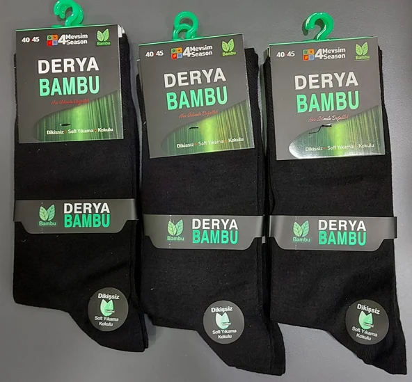 DERYA ERKEK DİKİŞSİZ 4 MEVSİM BAMBU UZUN ÇORAP 12 ADET ürün görseli 1