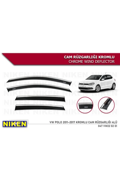 Niken Volkswagen Polo 6r 2010 2011 2012 2013 2014 2015 2016 2017 Model Kromlu Cam Rüzgarlığı ürün görseli 1