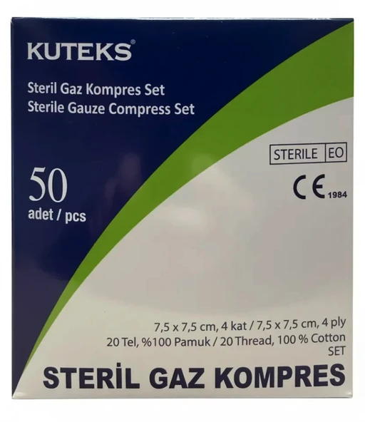 Kuteks Steril Gaz Kompres Eko 7.5 x 7.5 cm (2x25) 50li ürün görseli 1