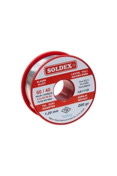 GUMUSONLINE 1.2 Mm 200 G Lehim Teli (%60 Sn / %40 Pb) ürün görseli 1