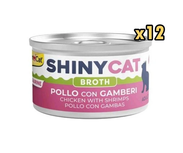Gimcat Shinycat Broth Tavuklu ve Karidesli Kedi Konservesi 70 gr x 12 Adet ürün görseli 1