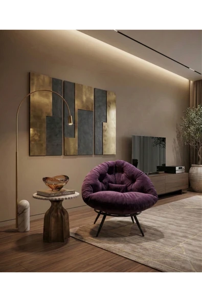 AVYNA CASSENTO™ Modern Tasarım Berjer | Premium Relax Tekli Koltuk - Mor ürün görseli 1