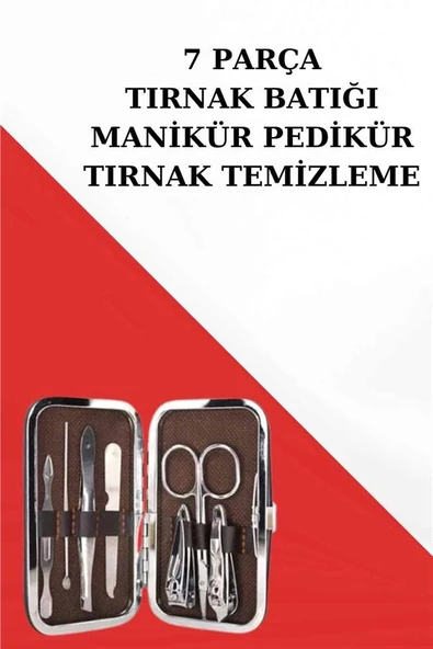 Manikür Pedikür Seti 7 Parça Tırnak Mantarı Tırnak Batığı Temizleme Taşınabilir Çanta ürün görseli 1
