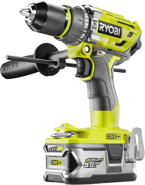 Ryobi R18PD7-252S ONE+ 18V Kömürsüz-85Nm/2.0Ah + 5.0Ah Akülü Darbeli Matkap Seti - 5133004391 ürün görseli 1