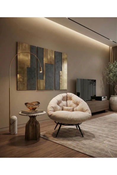 AVYNA CASSENTO™ Modern Tasarım Berjer | Premium Relax Tekli Koltuk - Krem ürün görseli 1