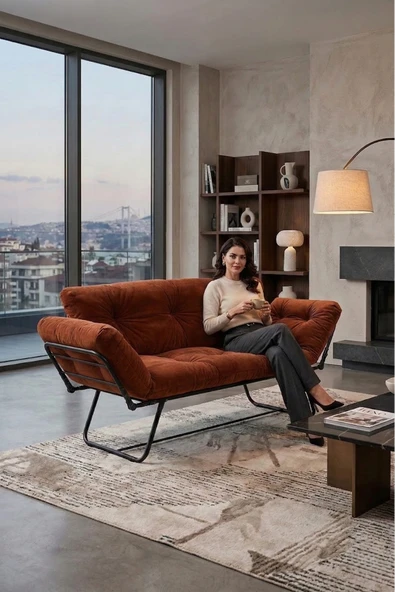 AVYNA Katlanır Yataklı İkili Kanepe | Mekanizmalı Çekyat Koltuk | Premium Çekyat - Modern ve Ergonomik ürün görseli 1