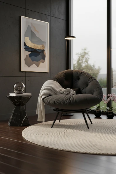 AVYNA Urban Chic Berjer Koltuk – Modern ve Şık Tekli Okuma Koltuğu | Ergonomik Tay Tüyü Kumaş ürün görseli 1