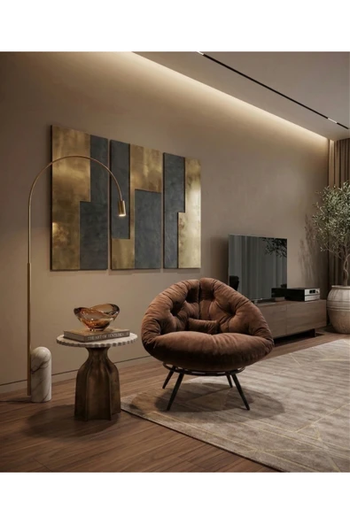 AVYNA CASSENTO™ Modern Tasarım Berjer | Premium Relax Tekli Koltuk - Kahverengi ürün görseli 1