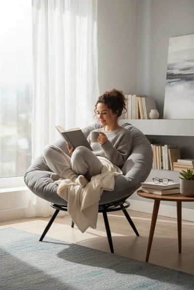 AVYNA Geniş Oturma Alanlı Modern Berjer Tekli Koltuk | Dinlenme & Kitap Okuma Koltuğu ürün görseli 1