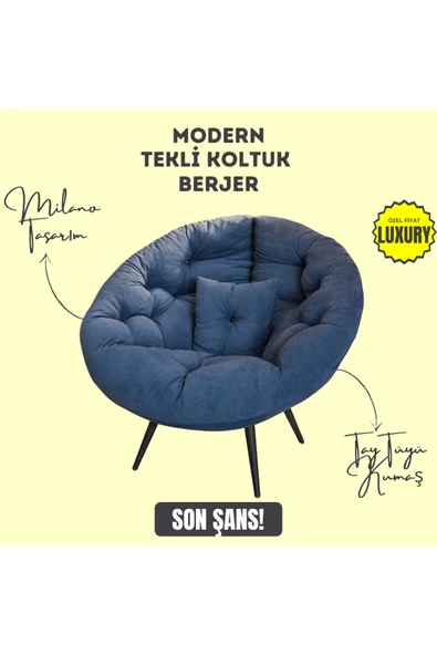 AVYNA Aurelia Berjer | Riviera Collection | Modern & Zarif Tekli Koltuk Berjer | Rahat Dinlenme Koltuğu ürün görseli 1