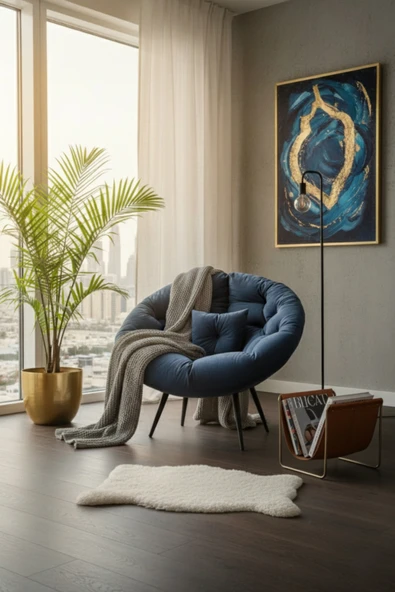 AVYNA Chic Modern Berjer | Tay Tüyü Kumaşlı Ergonomik Tekli Koltuk | Kitap Okuma & Rahat Dinlenme Koltuğu ürün görseli 1