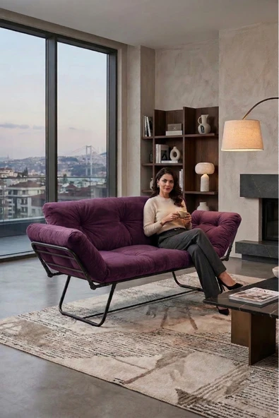 AVYNA Katlanır Yataklı İkili Kanepe | Mekanizmalı Çekyat Koltuk | Premium Çekyat - Modern ve Ergonomik ürün görseli 1