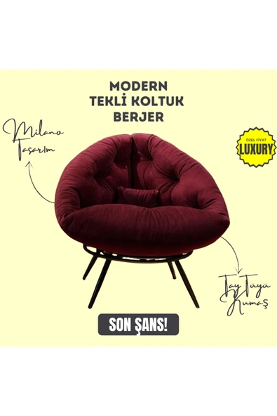 AVYNA Aurelia Berjer | Riviera Collection | Modern & Zarif Tekli Koltuk Berjer | Rahat Dinlenme Koltuğu ürün görseli 1