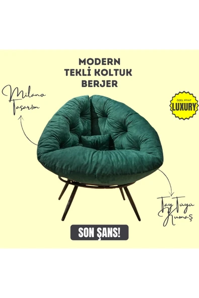 AVYNA Aurelia Berjer | Riviera Collection | Modern & Zarif Tekli Koltuk Berjer | Rahat Dinlenme Koltuğu ürün görseli 1