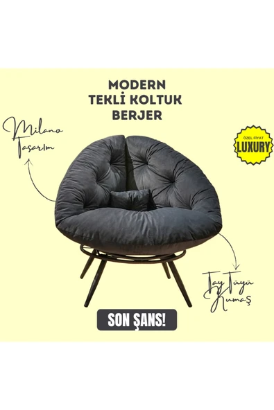 AVYNA Aurelia Berjer | Riviera Collection | Modern & Zarif Tekli Koltuk Berjer | Rahat Dinlenme Koltuğu ürün görseli 1