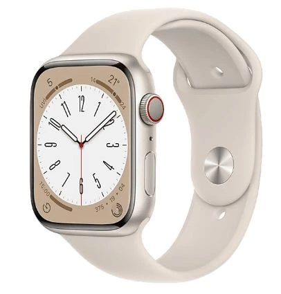 APPLE Watch Series 8 GPS + Cellular 45 mm MNK73TU/A Yıldız Işığı Alüminyum Kasa ve Yıldız Işığı Spor Kordon-AMBALAJ HASARLI (SIFIR KONDİSYONDA -GARANTİSİZ) ürün görseli 1