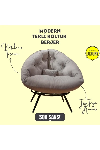 AVYNA Aurelia Berjer | Riviera Collection | Modern & Zarif Tekli Koltuk Berjer | Rahat Dinlenme Koltuğu ürün görseli 1